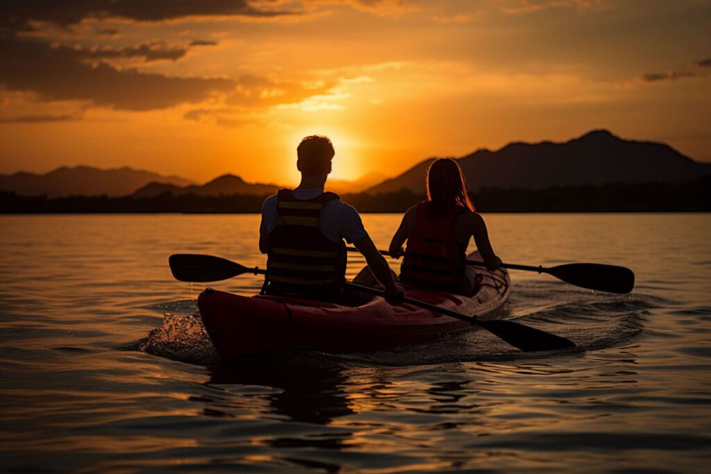 Couple kayaking in Phuket, Thailand