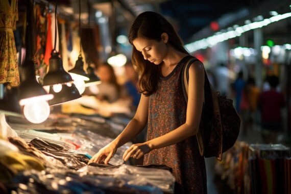 Bangkok Night Markets - Woman Shopping